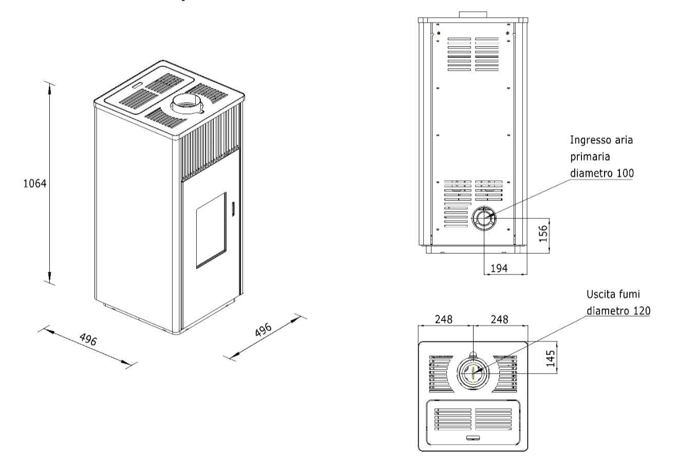 LAMINOX NORDIC(ラミノックス ノルディック)高気密住宅用無電源ペレットストーブ 2.4-7.0KW イタリア製