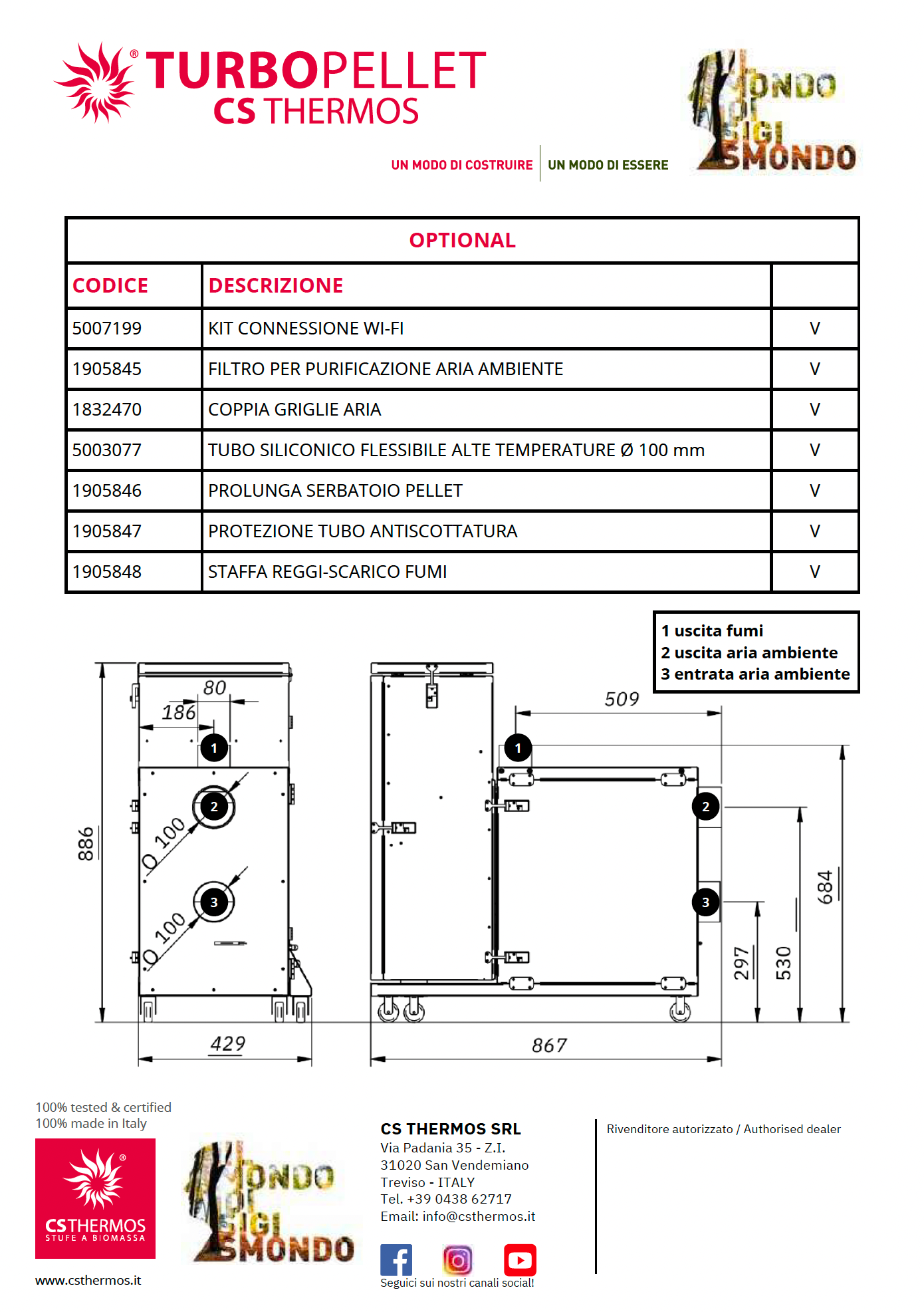 CS TEHRMOS TURBO PELLET 屋外設置ペレットストーブ　ターボペレット