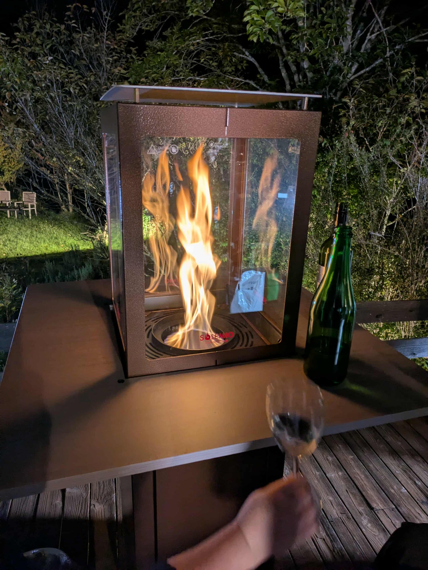 ペレットガス化燃焼パティオヒーター　"ブルーフレーム"BLUE FLAME"(４面ガラスBF5)