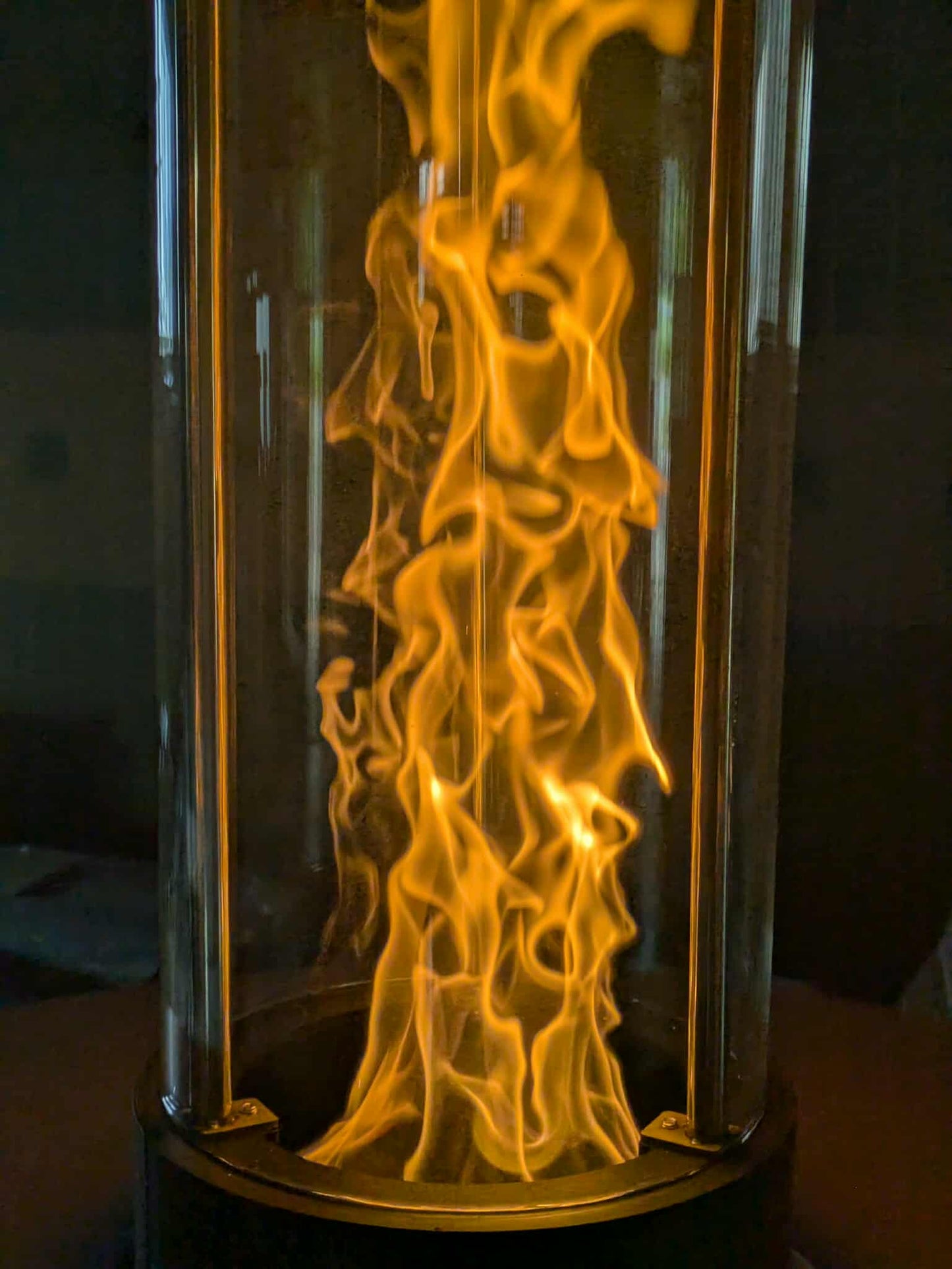 ペレットガス化燃焼パティオヒーター　"ブルーフレーム"BLUE FLAME" (円筒形ガラスBF7)