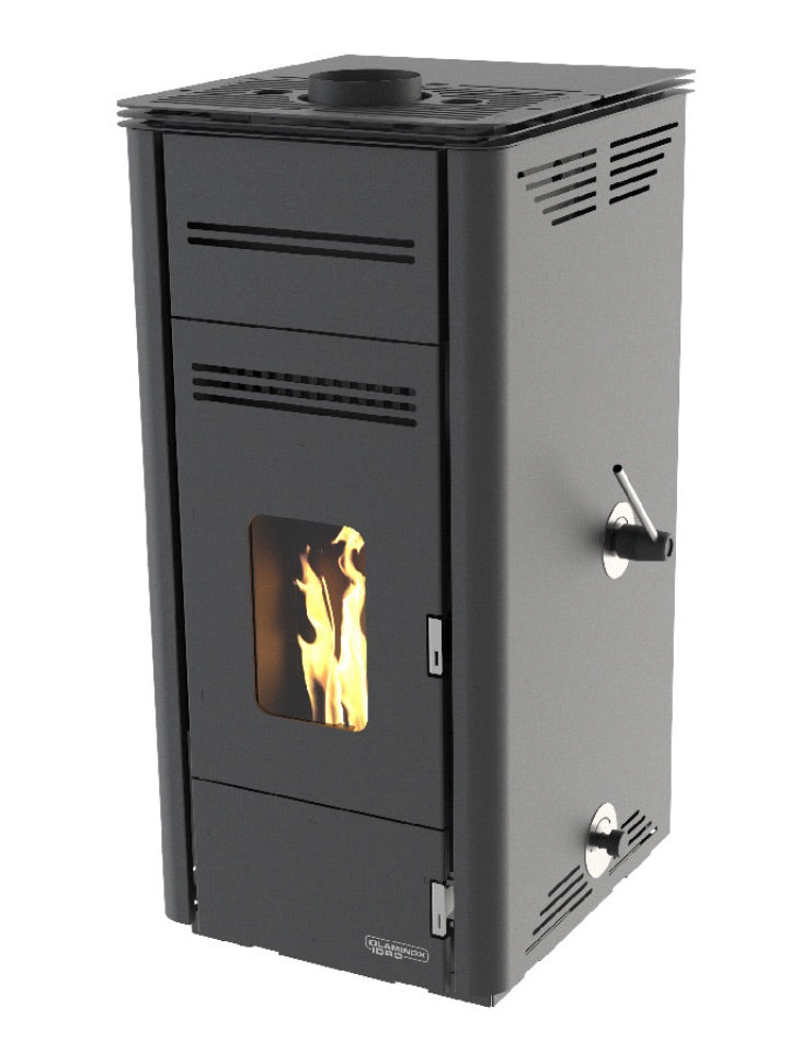 LAMINOX FIORELLO-PLUS（ラミノックス　フィオレッロ-プラス）無電源ペレットストーブ(薪兼用）　9.0KW　イタリア製