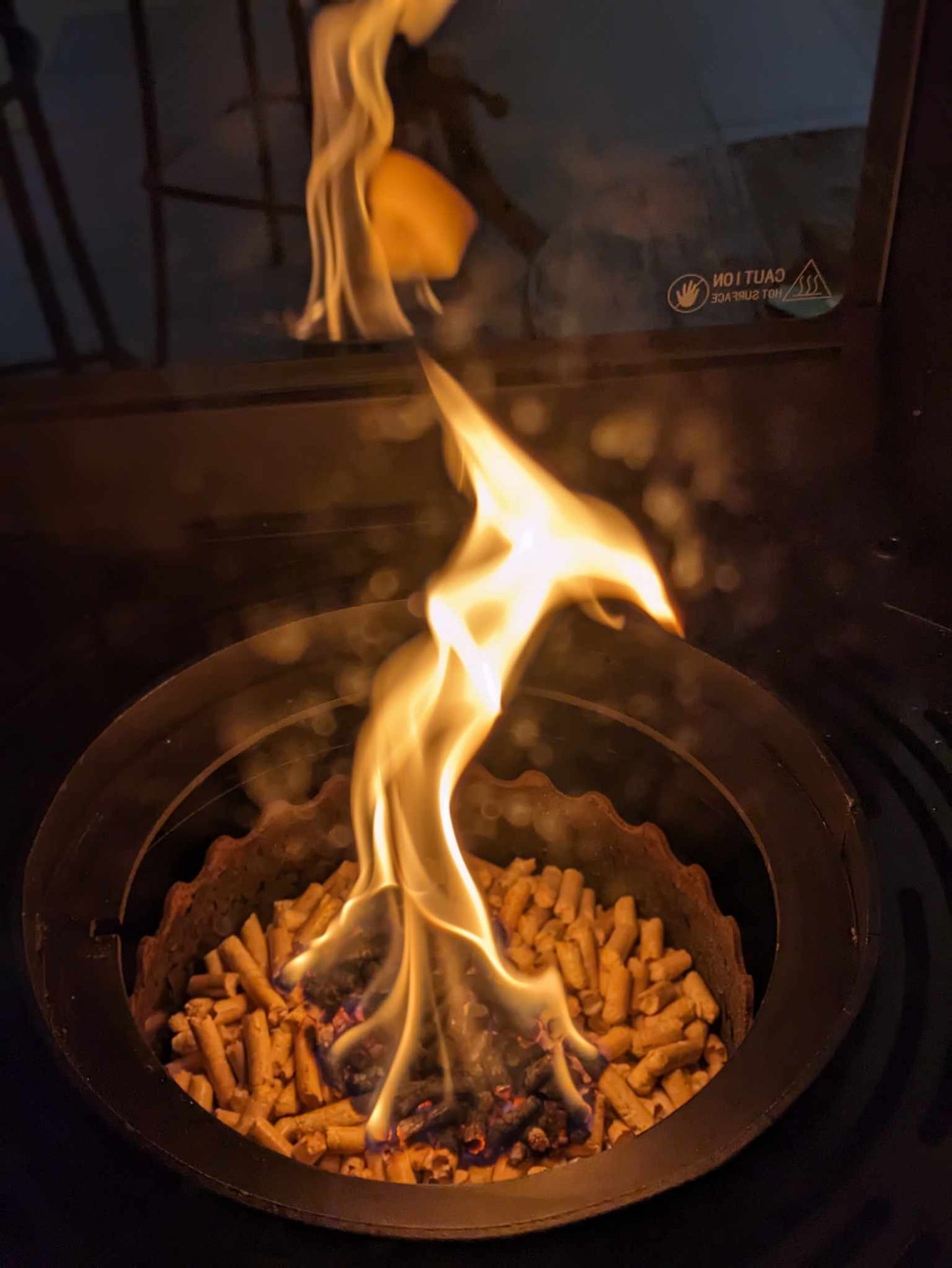 ペレットガス化燃焼パティオヒーター　"ブルーフレーム"BLUE FLAME"(４面ガラスBF5)